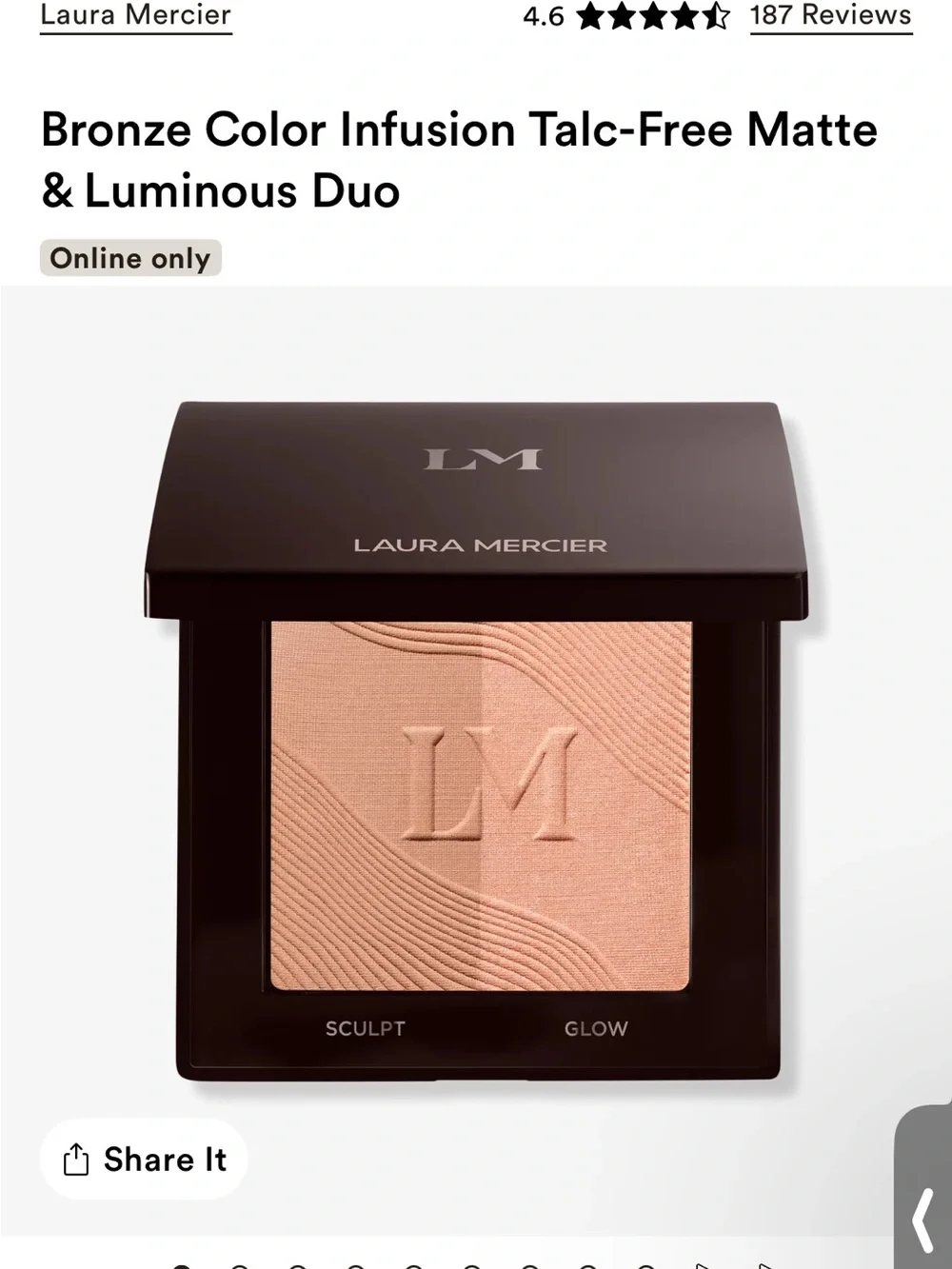 laura mercier Bronzer & Glow Duo — Brown and Gold Satin Finish